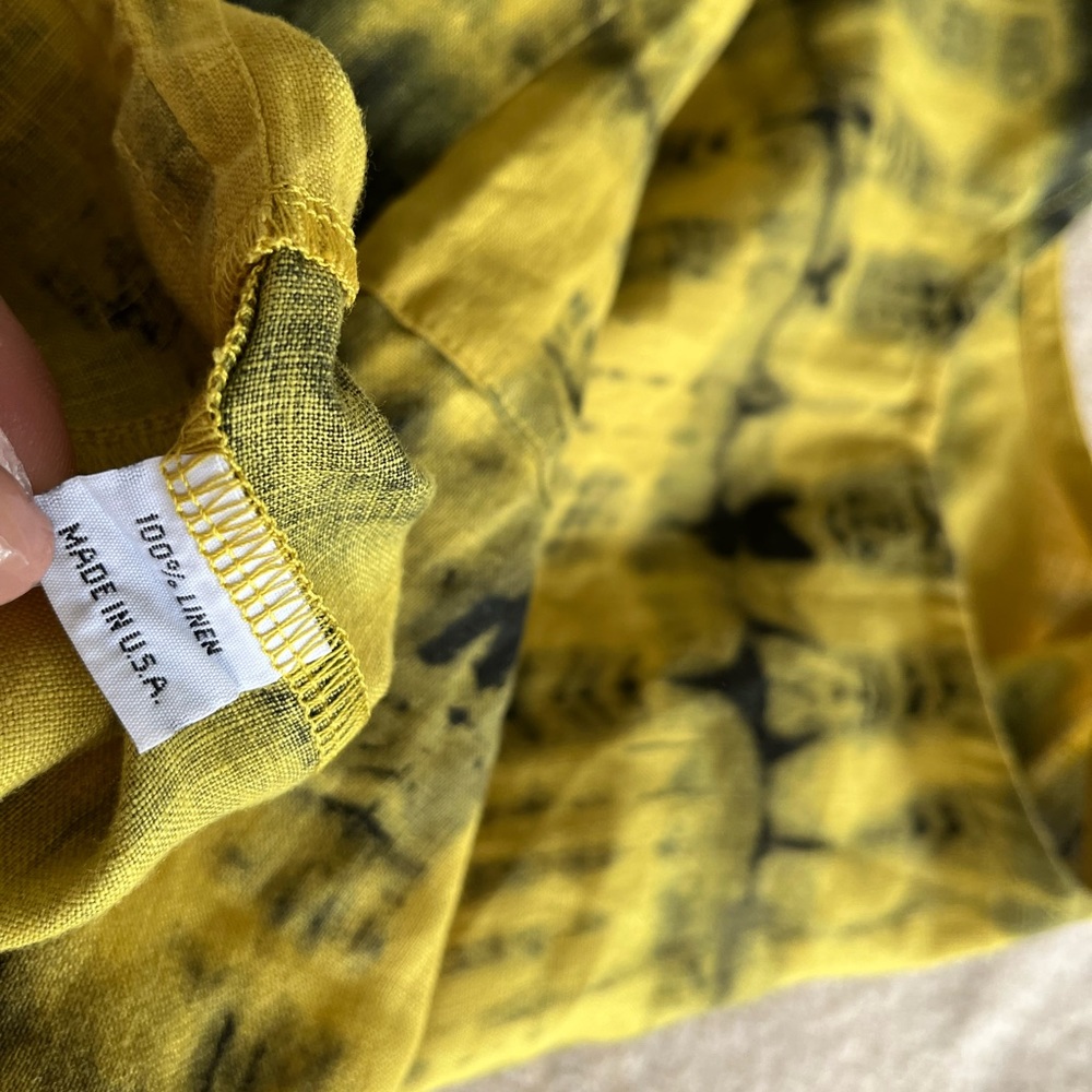 Bryn Walker boxy linen tunic in oriole linen tie dye print - Picture 9 of 10